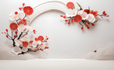 Japanese design background with empty space for text.の素材