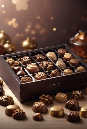 A luxury chocolate gift set for celebration.の素材