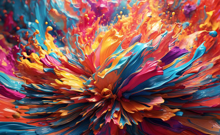 Ultra vivid color explosion abstract background.の素材