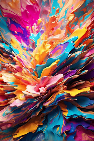 Ultra vivid color explosion abstract background.の素材