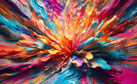 Ultra vivid color explosion abstract background.の素材