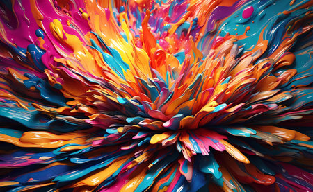 Ultra vivid color explosion abstract background.の素材