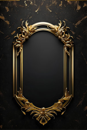Luxury black and gold background with space in the middle to put a sentence.の素材