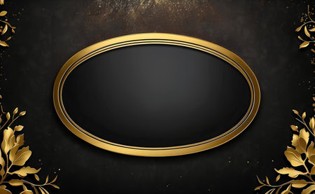 Luxury black and gold background with space in the middle to put a sentence.の素材