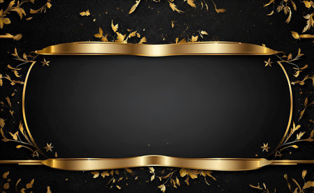 Luxury black and gold background with space in the middle to put a sentence.の素材