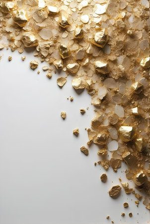 Luxury white and gold background with space in the middle to put a sentence.の素材