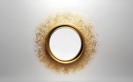 Luxury white and gold background with space in the middle to put a sentence.の素材