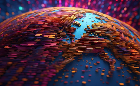 Globe of the world with internet and communication.の素材