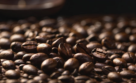 Natural premium coffee beans background.の素材
