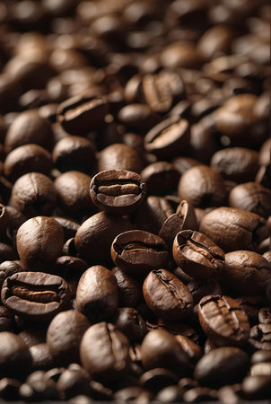 Natural premium coffee beans background.の素材