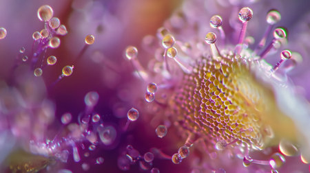 A macro photograph showing a closeup of a terrestrial plant under a microscope.の素材