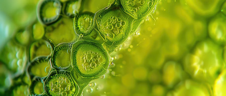 A macro photograph showing a closeup of a terrestrial plant under a microscope.の素材