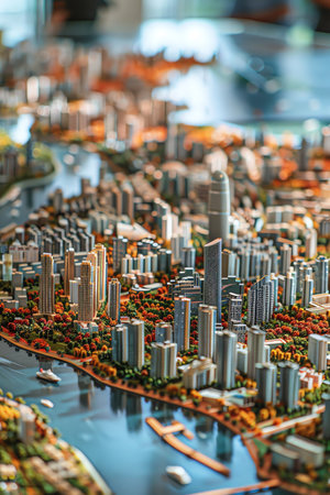 Urban planning at its best A detailed city model showcasing innovative designs and future developmentsの素材