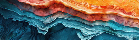 Abstract, colorful layers resembling geological formations, in vibrant shadesの素材