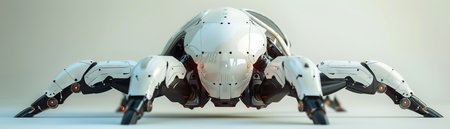 Futuristic quadruped robot, clean lighting, frontal view, high detailの素材
