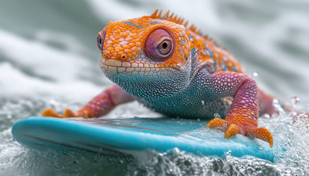 Chameleon surfing colorchanging board, blending inの素材