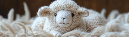 Crochet sheep with fluffy yarn bodyの素材