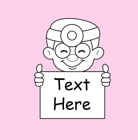 Smiling Doctor Showing Blank Banner Vectorのイラスト素材