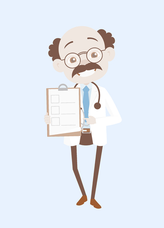 Cheerful Doctor Showing Medical Report Checklist Vectorのイラスト素材
