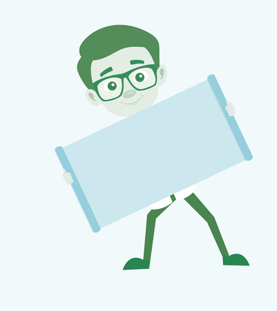 Flat Design chef with food plate Vector Illustrationのイラスト素材