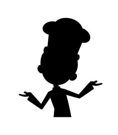 Chef Vector Illustration Design -  silhouette logoのイラスト素材