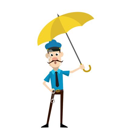 ABC - Standing with Umbrellaのイラスト素材