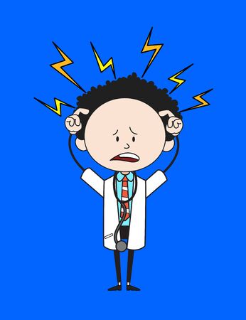 Cartoon Doctor - with Worried Faceのイラスト素材