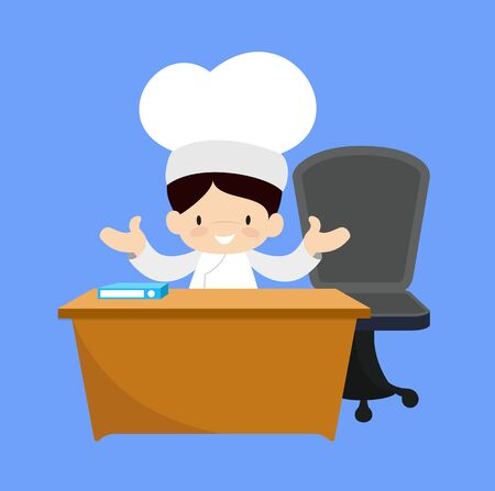 Cute Cartoon Chef - Talking with Hand Gestureのイラスト素材