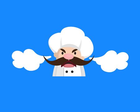 Cute Cartoon Chef - Screaming in Aggressionのイラスト素材