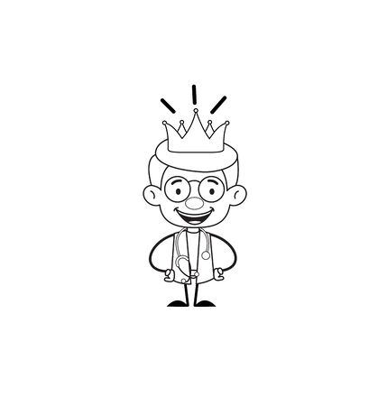 Gynecologist Doctor - Wearing a Crown Vectorのイラスト素材