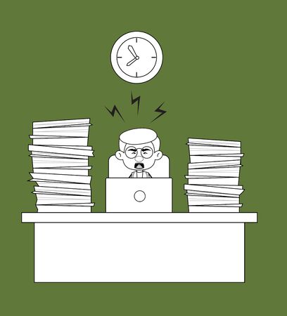 Gynecologist Doctor - Frustrated from Office Workのイラスト素材