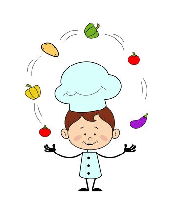 Kitchen Character Chef - Standing with Open Handsのイラスト素材