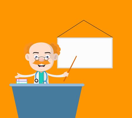 Medical Professional Doctor - Presenting on White Boardのイラスト素材