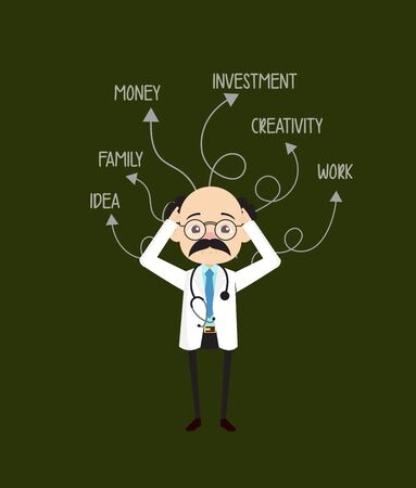 Psychiatrist - With Various Thoughts Illustrationのイラスト素材