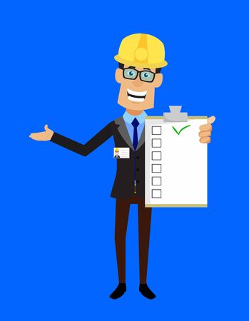 Technician Engineer Worker - Showing a Checklistのイラスト素材