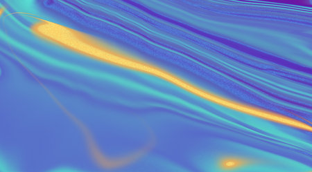 abstract blue and yellow background with smooth lines and waves in it