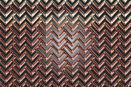 Metal background with rhombus pattern. 3d rendering, 3d illustration.