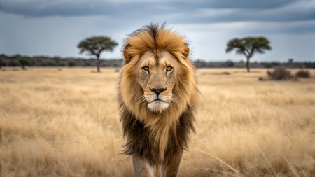 Lion in the Okavango Delta - Moremi National Park in Botswanaの素材