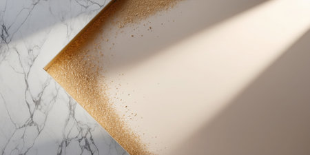 top view of coffee cuple surface with copy space in sunlightの素材