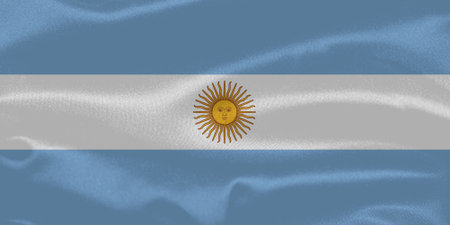 Argentina Flag Waving Close Upの写真素材