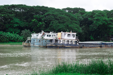 Tugboat on the Voyrob River in Khulna, Bangladesh