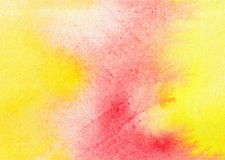 Abstract yellow and red watercolor on paper texture can be used as backgroundの写真素材