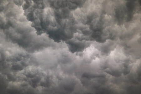 Dramatic stormy sky with rain clouds. Abstract nature background.