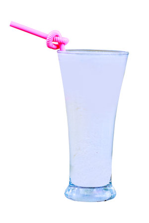 Fresh Coconut Milkshake or Vanilla Smoothie Isolated on Transparent Backgroundの写真素材