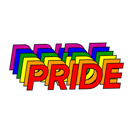 Hand drawn vector illustration Lesbians Couple PRIDE Message. Rainbow Colors Typography Gay Couple, Gay Family. Gay parents Wife and wife together vector illustration isolatedのイラスト素材