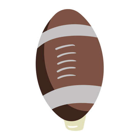 Leather Rugby Ball Vector Isolated on White Background. Children Book Illustration Graphics. Sports  Vector Graphics.のイラスト素材
