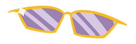 Rockstar Glasses Vector Isolated on White Background. Children Book Illustration Graphics. Fashion Sunglasses Vector Graphics.のイラスト素材