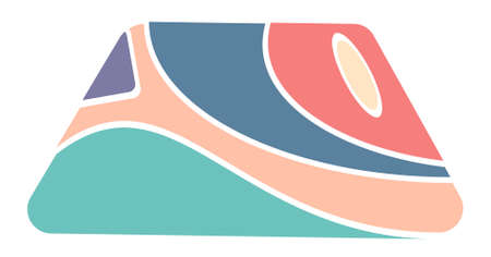 abstract trapezoid shape random colorful blotch. Round Corners Organic Blotch of colorful shapes....