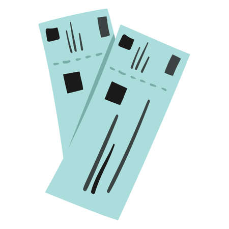 Air Tickets Vector Isolated on White Background. Travel Essential Documents. Travel around the globe with your legal documents.のイラスト素材