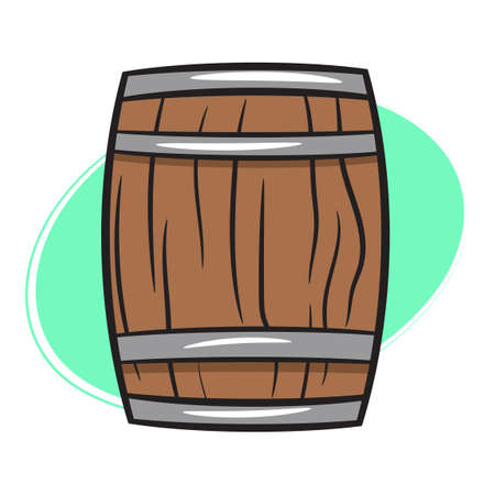 An old barrel or cask made of wood used to store whiskey. Wild West Texas Country graphic elements....